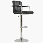 Havana Bar Stool Black Leather & Chrome Base