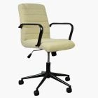 Heather Office Chair Mink Boucle Fabric & Black