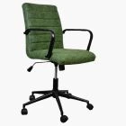 Heather Office Chair Vintage Green Faux Leather & Black