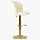 Havana Bar Stool Cream Boucle Fabric & Gold Base