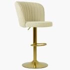 Havana Bar Stool Mink Boucle Fabric & Gold Base