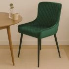 Heron Dining Chair Green Velvet & Black Legs