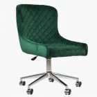 Heron Office Chair Green Velvet & Chrome