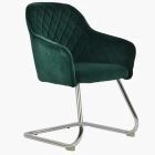 Hood Dining Chair Green Velvet & Chrome Leg