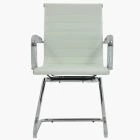 Howden Office Chair White Faux Leather & Chrome