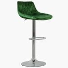 Hudson Bar Stool Green Velvet & Chrome Base