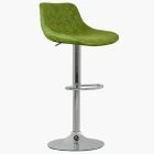 Hudson Bar Stool Vintage Green Leather & Chrome Base