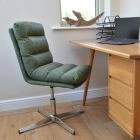 Cowper Office Chair Vintage Green Faux Leather & Chrome