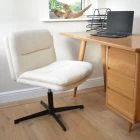 Rosso Office Chair Cream Boucle Fabric & Black