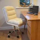 Strada Office Chair Cream Boucle Fabric & Chrome