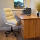Strada Office Chair Cream Boucle Fabric & Black