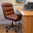 Strada Office Chair Vintage Brown Faux Leather & Black