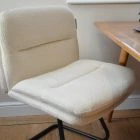 Okano Office Chair Cream Boucle Fabric & Black
