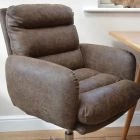 Katarni Office Chair Antique Brown Faux Leather & Chrome