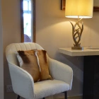 Lule Carver Dining Chair Cream Boucle Fabric & Chrome Legs