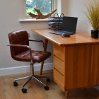 Bahama Office Chair Vintage Brown Faux Leather & Chrome