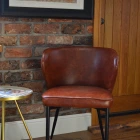 Belisimo Dining Chair Vintage Tan Brown Faux Leather & Black Legs