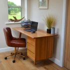 Heron Office Chair Vintage Brown Faux Leather & Gold
