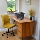 Cambourne Office Chair Mustard Velvet & Black