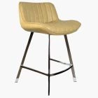 Islay Bar Stool Cream Leather & Chrome Leg 65cm