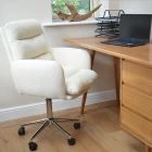 Jackson Office Chair Cream Boucle Fabric & Chrome Base