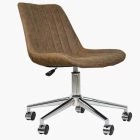 Jay Office Chair Antique Brown Faux Leather & Chrome Base