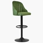 Kanto Bar Stool Vintage Green Leather & Black Base