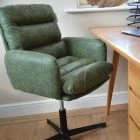 Katarni Office Chair Vintage Green Faux Leather & Black