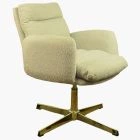 Katrina Office Chair Mink Boucle Fabric & Gold Base