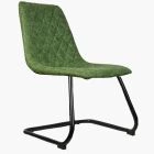 Dallas Office Chair Vintage Green Faux Leather & Black Base