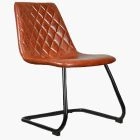 Dallas Office Chair Vintage Brown Faux Leather & Black Base
