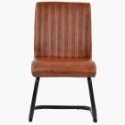 Kendal Dining Chair Tan Brown Faux Leather & Black Legs