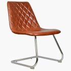 Kyle Dining Chair Vintage Brown Faux Leather & Chrome Leg