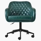 Langham Office Chair Forest Green Faux Leather & Black