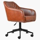 Langham Office Chair Vintage Brown Faux Leather & Black