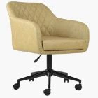 Langham Office Chair Cream Faux Leather & Black