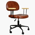 Laxi Office Chair Vintage Brown Faux Leather & Black