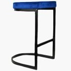 Layto Bar Stool Blue Velvet & Black Leg 65cm