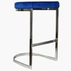 Layto Bar Stool Blue Velvet & Chrome Leg 75cm