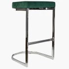 Layto Bar Stool Green Velvet & Chrome Leg 65cm