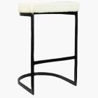 Layto Bar Stool Cream Boucle Fabric & Black Leg 75cm