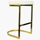Layto Bar Stool Cream Boucle Fabric & Gold Leg 65cm