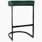 Layto Bar Stool Green Velvet & Black Leg 75cm