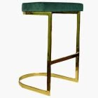 Layto Bar Stool Green Velvet & Gold Leg 65cm