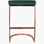 Layto Bar Stool Emerald Green Velvet & Rose Gold Leg 65cm