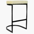 Layto Bar Stool Mink Boucle Fabric & Black Leg 65cm