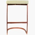 Layto Bar Stool Mink Boucle Fabric & Rose Gold Leg 65cm