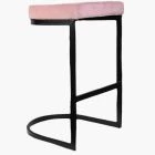 Layto Bar Stool Pink Velvet & Black Leg 75cm
