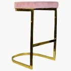 Layto Bar Stool Pink Velvet & Gold Leg 75cm