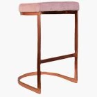Layto Bar Stool Pink Velvet & Rose Gold Leg 65cm